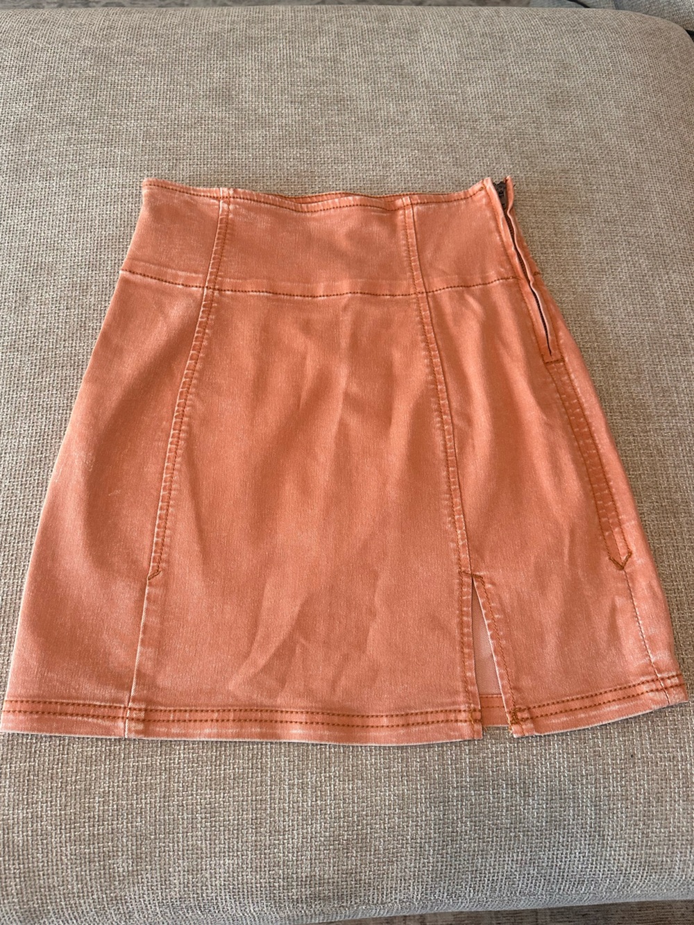 Free People Rust Orange Denim Skort